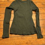 Old Navy Womens Junior XS Forest Dark Green Long Sleeve Shirt Tee Ribbed Photo 2