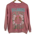 Billabong  Pink Peace Love Graphic Sweatshirt Distressed Women's Size L Photo 1