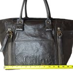 Chloé CHLOE ECLIPSE Logo Chocolate Brown Shoulder Bag with Exterior Zipper Pockets Photo 11