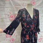 Anthropologie Maeve  3/4 bell sleeve tapered leg tie waist jumpsuit Photo 3