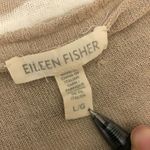 Eileen Fisher Womens Sweater Linen Blend Thin Knit Sheer Striped Beige White L Photo 2
