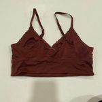 Aerie Lace Trim Bralette M | Brown Soft Stretch V-Neck Bralette Photo 1