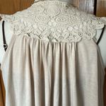 Derek Heart Light Tan T-shirt/Lace Open Cardigan Vest Size M Photo 2