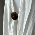 Vintage Ivory Cotton Long Flowy Short Sleeve Cardigan Top Made in Thailand White Size M Photo 7