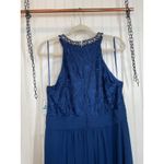 Alex Evenings NWT  Bridesmaid Dress Navy Blue Jeweled Embroidered Size 16 Photo 4