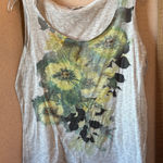 Coldwater Creek  Gray Floral Tank Top large Photo 0