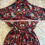 VINTAGE 70s Samuel Floral Boho Midi Dress – Cottagecore dagger collar Tropical Green Size M Photo 6