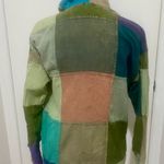 Colorful Patchwork Boho Hoodie Green Size M Photo 5