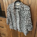 Jones New York Linen Animal Print Button Up petite large PL Photo 1
