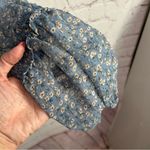 Storia New blue floral cottagecore cropped blouse Medium boho hippie chic Photo 8