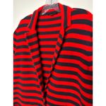 Ann Taylor  Red & Navy Striped Long Knit 1 buttton Coatigans Cardigan Coat Large Photo 10