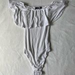 Missguided White Ruffled Off the Shoulder Bodysuit Photo 0