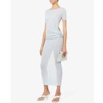 NWT Aya Muse Portia Open Back Slinky Sheer Midi Dress in Ice Melt Blue Size XS Photo 10