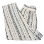 Madewell The Untailored Crop Pant Striped White blue Elastic Waist Cotton Photo 3
