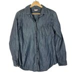 Fossil  Indigo Blue Chambray Long Sleeve Button Down S Photo 0