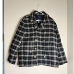 American Eagle Jacket size Large Wool Blend Plaid Double Breasted Pea Coat Photo 0