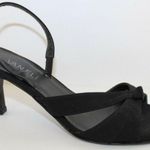 Van Eli Laban Black Fabric Open Toe Slingback Heel Size 6 Photo 3