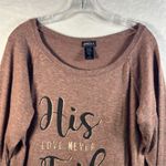 Joci & I Women's Brown Graphic Sweatshirt Psalm 136 His Love Never Fails Size M Size M Photo 2