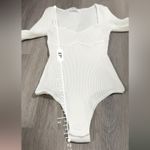 Showpo Keeren Long Sleeve‎ Sweetheart Neck Knit Bodysuit in Ivory Size 6 White Photo 11