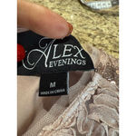 Alex Evenings Women's  Pink Floral Sequin Blouse with Black Belt M Photo 7