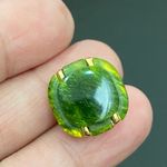 Vintage Unsigned Faux Jade Square Green Resin? Stud Post Earrings 3g Photo 8