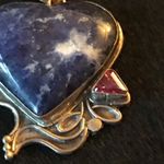 Blue & 925 silver heart charm Valentine's Day love Photo 2