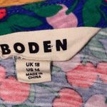 BODEN Marina Cherry jersey shirt WOMENS SIZE 14 100% cotton Blue Photo 3