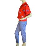 Diane Von Furstenberg VINTAGE 1990'S  TOMATO RED NOVELTY BLOUSE (M) Photo 5