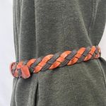 Tommy Hilfiger Braided Leather Denim Womens Belt Size Medium Brown Blue 90s y2k Photo 3