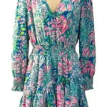 Lilly Pulitzer Cristiana Dress Green Blue Floral Size 00 Photo 0