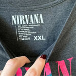 H&M Nirvana graphic band tee short sleeve top tshirt rainbow charcoal smiley face Photo 2