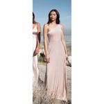Jenny Yoo NWT  Cybill Dress BHLDN Prosecco Velvet 16 One Shoulder Side Slit Photo 2