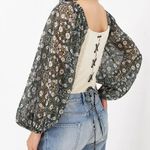 Anthropologie Smocked Balloon-Sleeve Top NEW Size Medium Photo 5