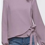 Greylin Anthropologie  Chelsea Faux Wrap Top Long Sleeve Lilac Photo 0