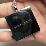 Artsonia Multi Color Art Print Square Silver Tone Necklace Adjustable Length Photo 6