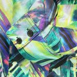 Thesis Teal Green Blue & Purple Color Splash 3/4 Sleeve Button Front Shirt XL Photo 4