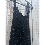 Crescent  Black Star Print Ruffle Strap Midi Dress Women's Size M Photo 2