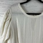 Hinge White Embroidered Short Sleeve Blouse Size M Photo 2