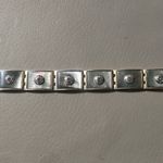 Hendi Bendal Hinge Belt Buckle Bracelet MOP Signature Logo Gold Tone Rhinestone Photo 15