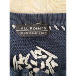 All Points Vintage Christmas Santa Snowflake Sweater Cardigan Womens Size L Blue Size L Photo 3