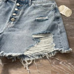 Vervet  by Flying Monkey Rigid Button Up High Rise Denim Shorts Photo 3
