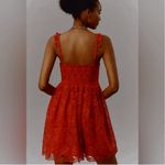Anthropologie  Ruffle Strap Corset Lace Mini Dress Lipstick Red Size XS NEW Photo 1