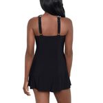 Great Lengths Swimdress One Piece Swimsuit Swim Dress Crossover Draped 14 Black Photo 10