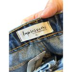 Impressions Distressed Denim Shorts Frayed Hem Ripped High Waist Blue Festival Cute Photo 5