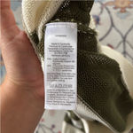 Madewell  Loose-Knit Crewneck Sweater Cropped, Ivory & Olive Green Medium Photo 6