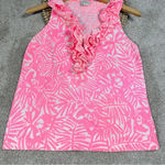 Kate Spade New York Bonnie Botanical Pink Top Blouse Sleeveless Size 4 Photo 2