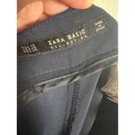 ZARA Basic Solid Navy Blue Wide Leg Cropped Pants Size XS Photo 7