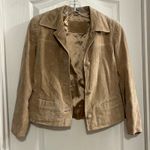 Jacqueline Ferrar Suede Leather Jacket Tan Petite Small Button Front Pockets Photo 5