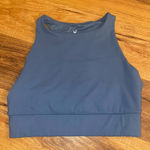 Spyder  Active Blue High Neck Crop Tank Sports Bra Women Medium Athletic Stretch Photo 0