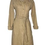 PEABODY HOUSE New York Beige Coat Wool Button Up Belted Fully Lined 70s Photo 0